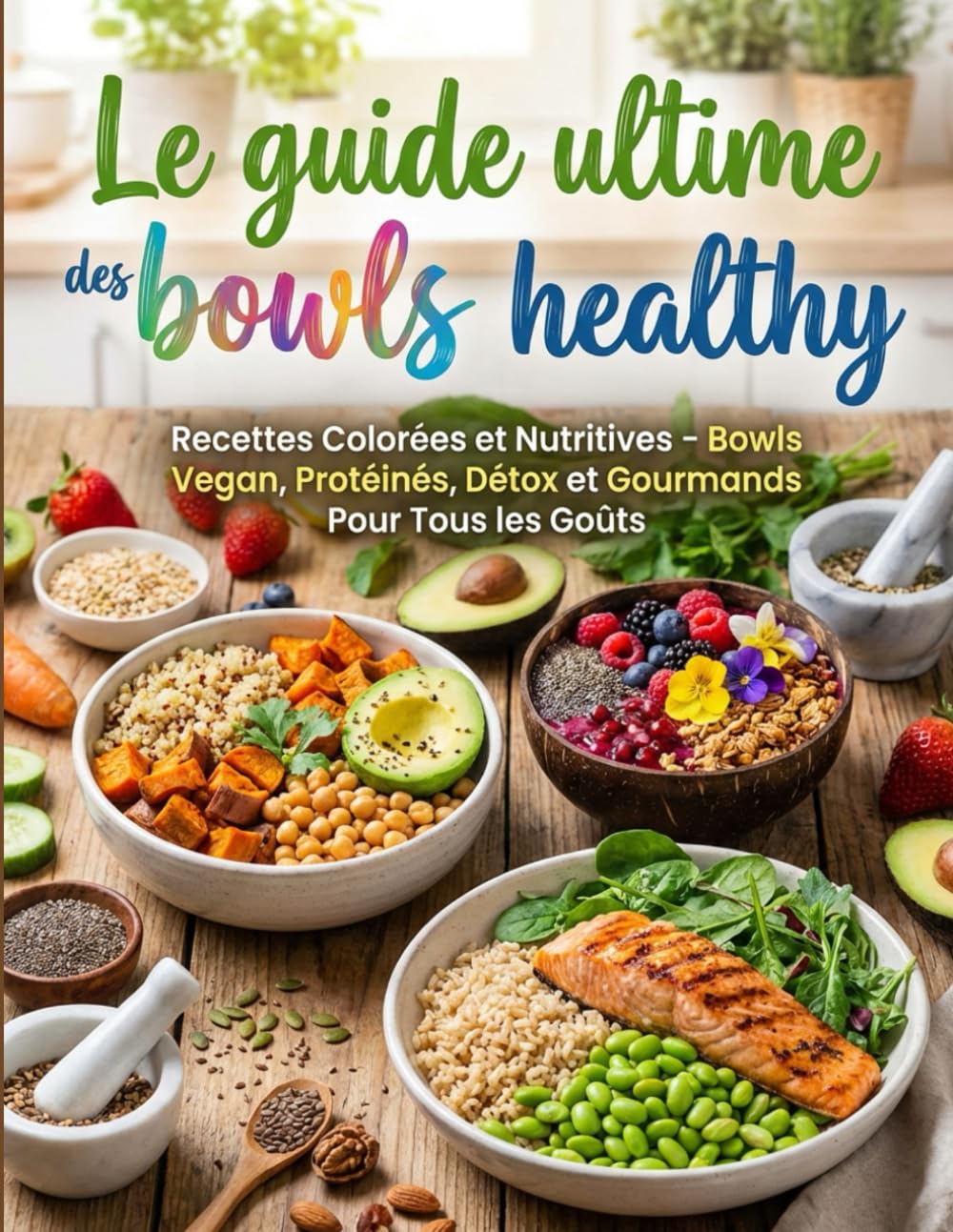 Le guide ultime des bowls healthy : Recettes colorées et nutritives – Bowls vegan, protéinés, détox et gourmands pour tous les goûts
