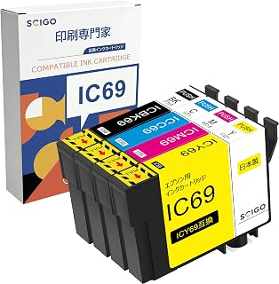 IC4CL69 日本製 エプソン 用 インク IC69 EPSON 対応 インクカートリッジ PX-S505 PX-105 プリンター インク 純正 と併用 互換インク(合計4本)