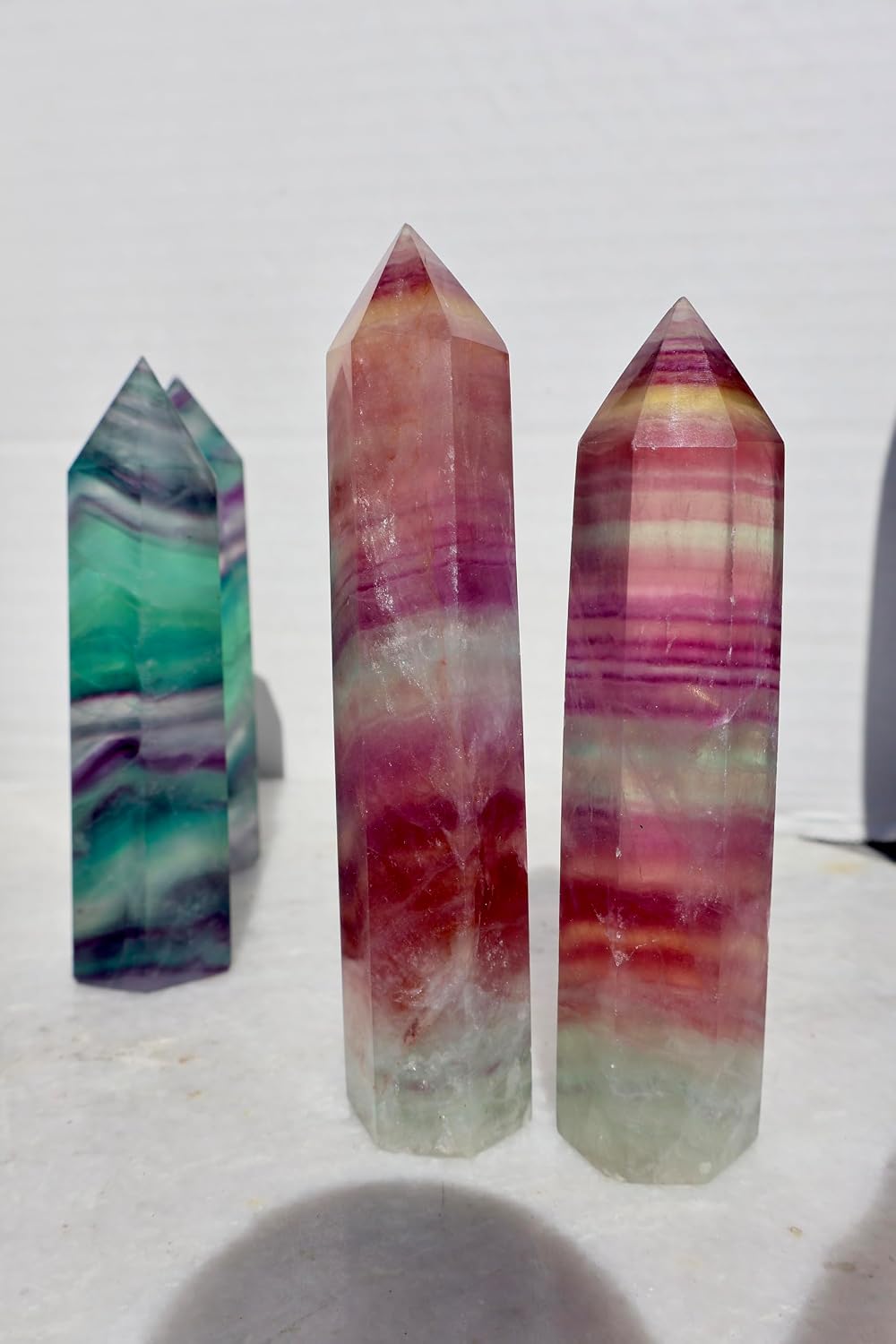 Watermelon Fluorite Crystal Tower – Large Size Natural Pink and Green