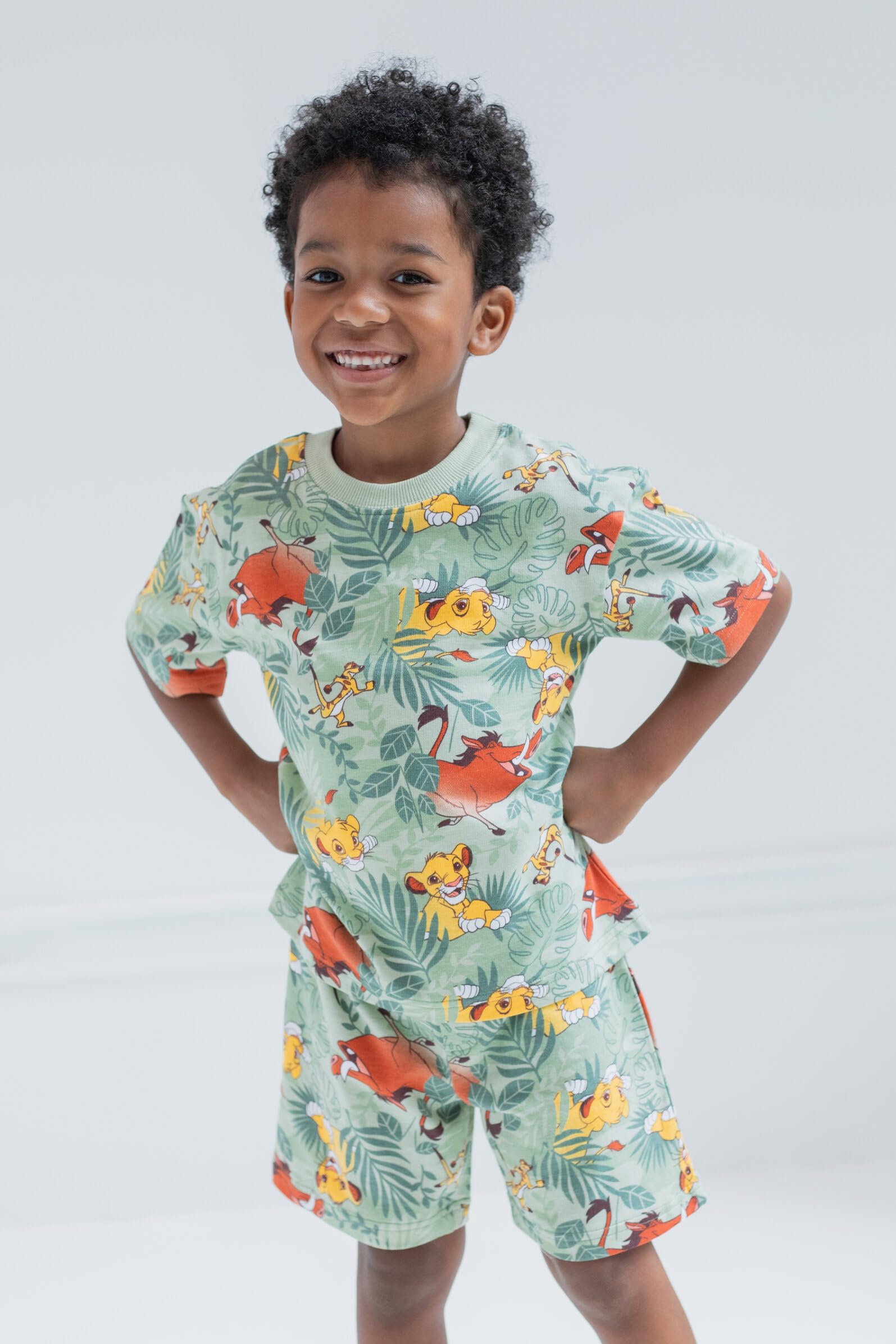 Disney Myszka Miki Król Lew Toy Story Cars French Terry T-shirt i szorty zestaw dla noworodków z dużym dzieckiem (12 miesięcy - 10-12), król lew, 7/8, Król Lew, 7-8