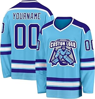 Custom Name Team Name Number Green Black Hockey Jersey, Personalized Team V-Neck Sports Hockey Jersey for Men Women Youth