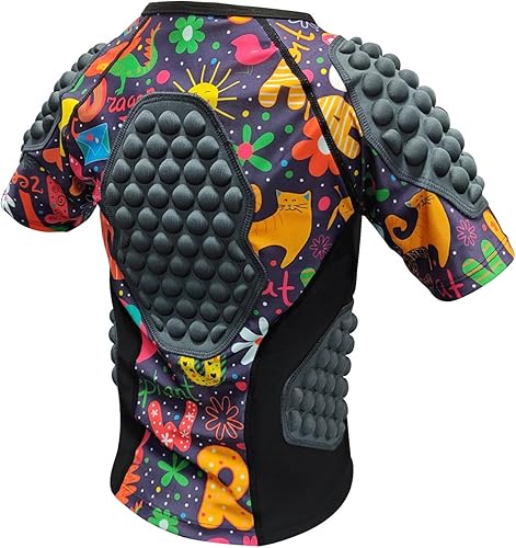 Miniatura 3 de Padded Compression Shirt for Kids YouthBoys Girls Padded Football Protective Shirts for Ski Paintball Baseball Rugby Hockey Soccer Skating