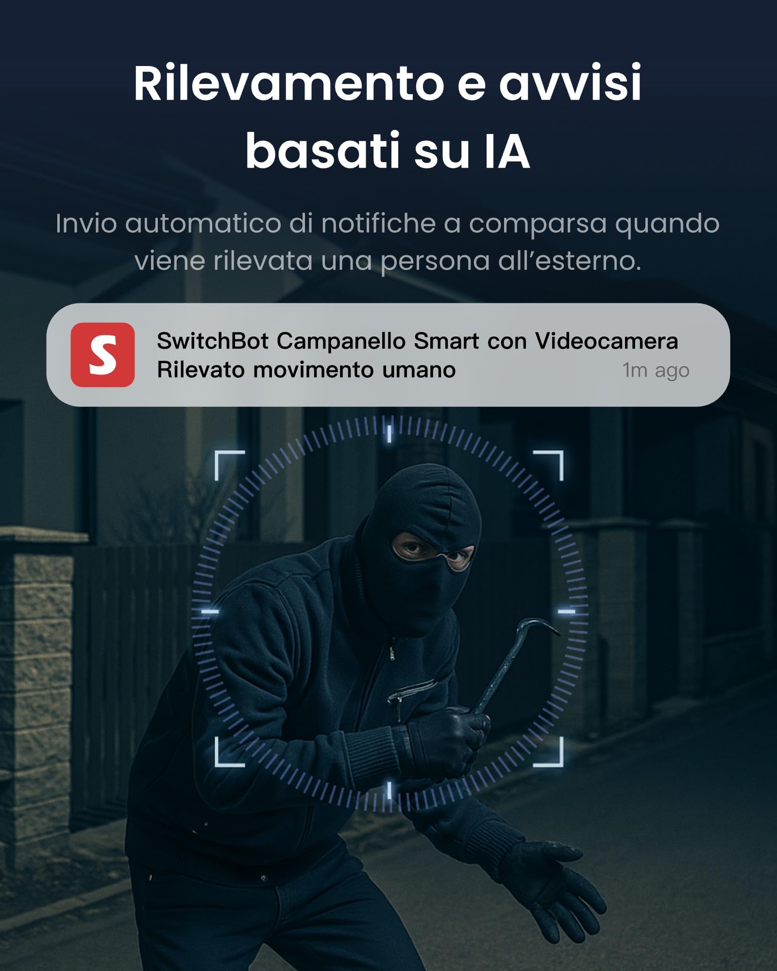SwitchBot Videocitofono WiFi con Pannello Solare, Citofono Senza Fili da Esterno con Schermo a Colori da 4,3'', 2K Video Campanello con grandangolo di 165°, 5000 mAh, Compatibile Alexa