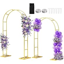 WellSign 7.2FT, 6FT Balloon Arch Backdrop Stand Set of 2 | 2PK Metal Pergola Arbor Garden Arch Trellis for Climbing Plants Outdoor for Various Plant and Flower
