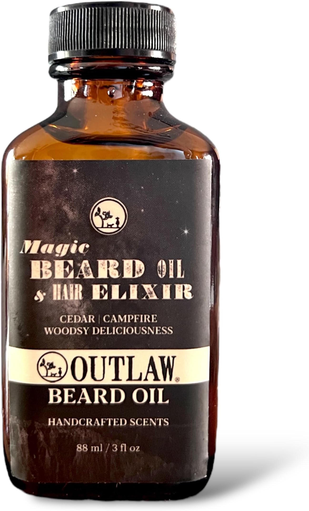 Outlaw SoapsBeard Oil, 3 oz - Smoky Cedar, Woody Scent, Natural Oils, Leaping Bunny Cruelty-Free, Whole Foods Approved Ingredients