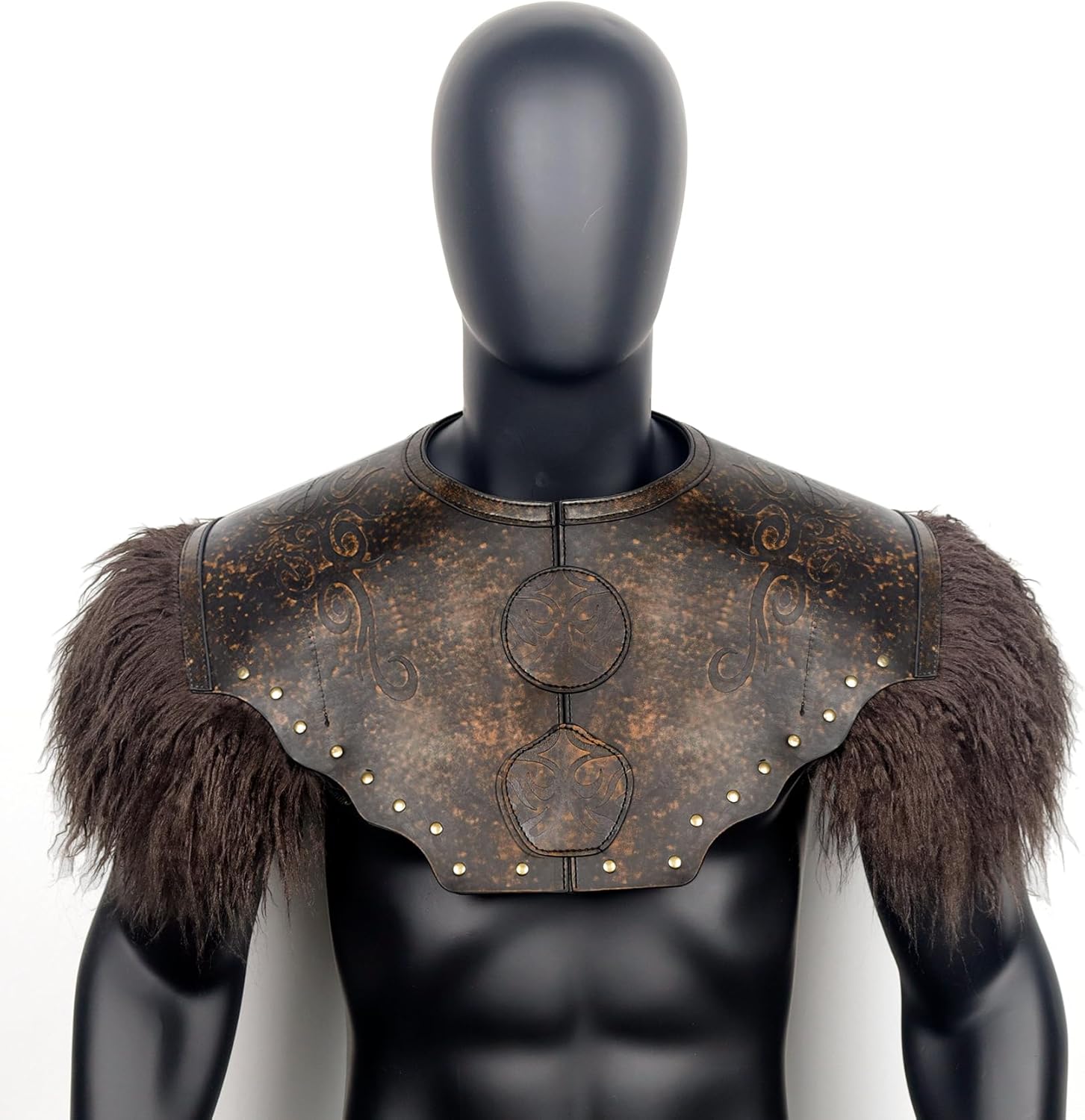 L'VOW Viking Leather Breastplate Adult Chest Armor Renaissance LARP Knight Cosplay Medieval Accessory - Image 9