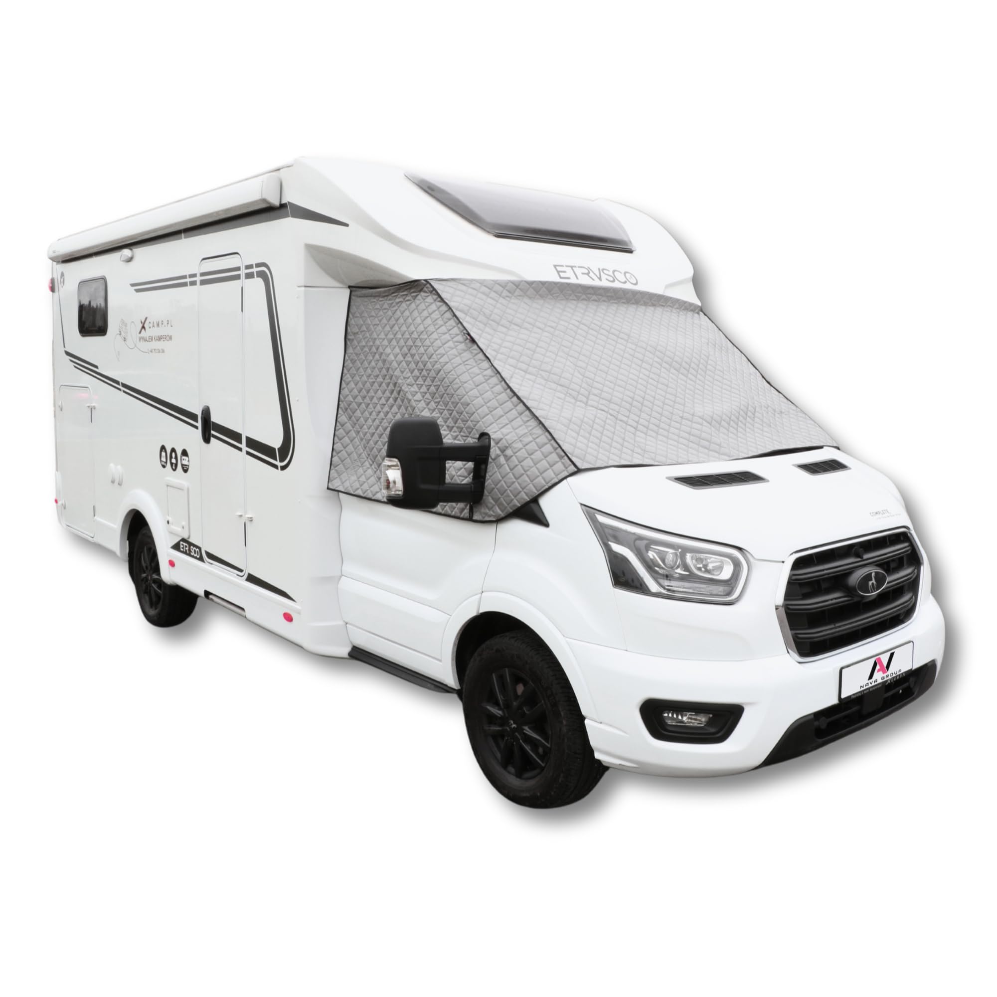 Thermomatte Außenisoliermatte für Ford Transit ab Baujahr 2014 Wohnmobil, Front- und Seitenscheibenabdeckung Fahrerhaus, Thermoschutz Sonnenschutz Winter Schnee EIS Abdeckung, 5-lagige Thermomatten