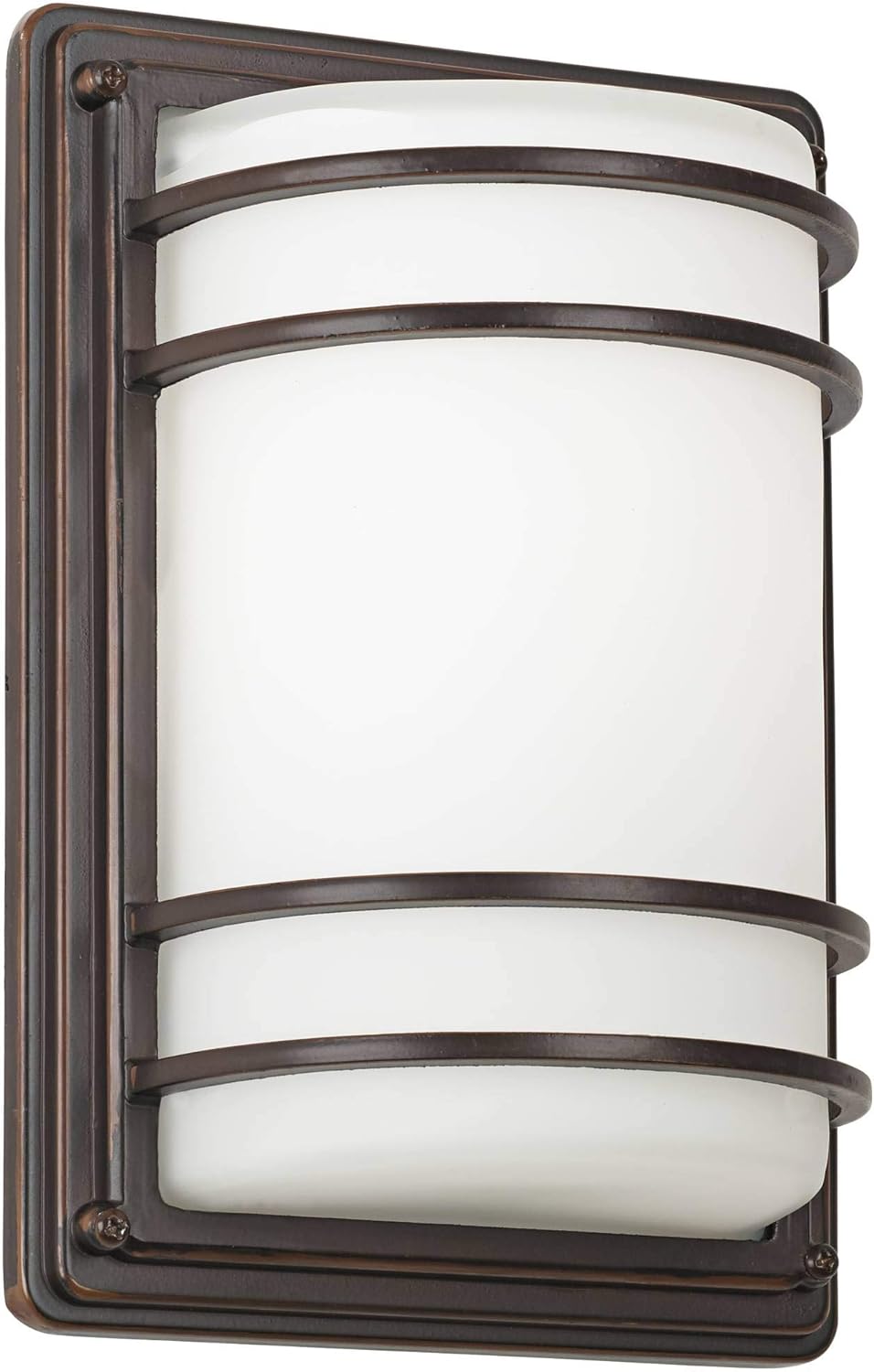 John Timberland Habitat Modern Outdoor Wall Light Fixture Rubbed Bronze 11" Opal Glass Shade for Exterior Barn Deck House Porch Yard Patio Outside Garage Front Door Garden Home Roof Lawn
