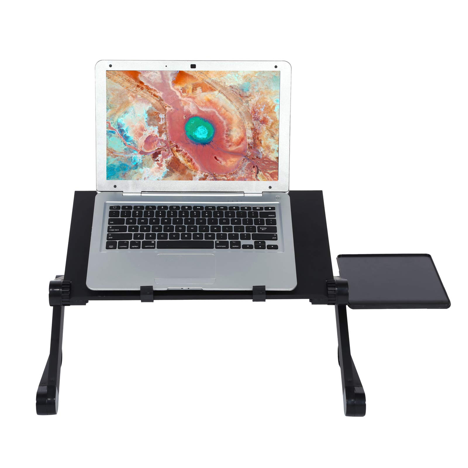 Domary Supporto per Laptop Pieghevole con Ripiano per Mouse Regolabile Uso in Ufficio Domestico - Lega di Alluminio Resistente 42x26 Cm