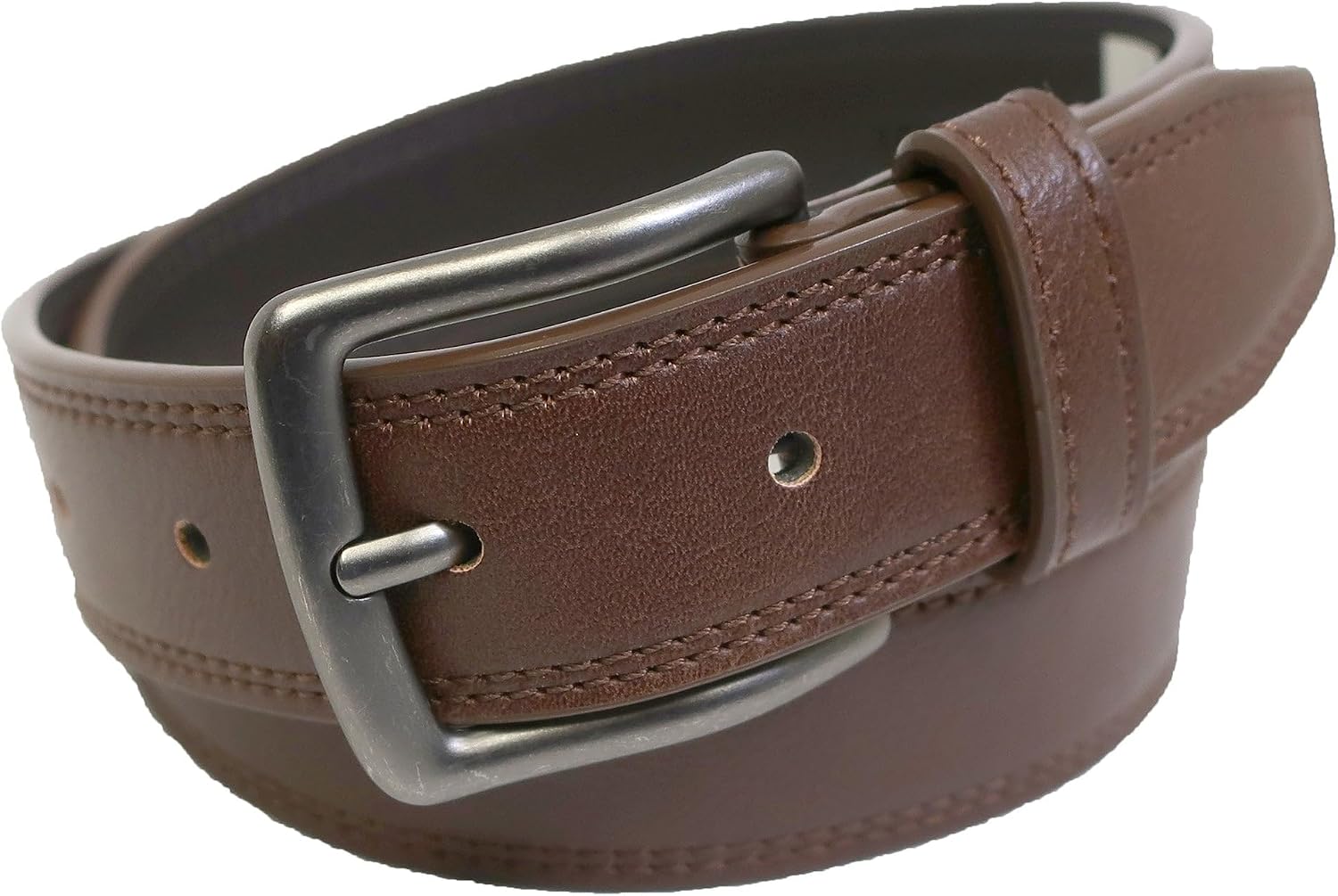 Timber Falls Boys Belt Synthetic Leather - Double Stitching, 1 3/16" Wide, for Casual, School, and Dress Wear