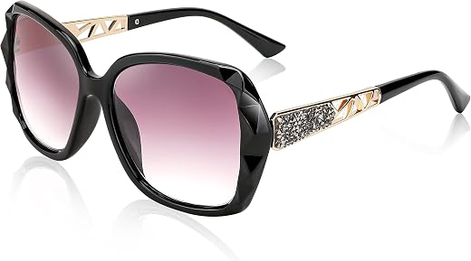 FEISEDY Women Square Reading Sunglasses Sparkling Composite Shiny Frame Sun Reader Glasses B2923