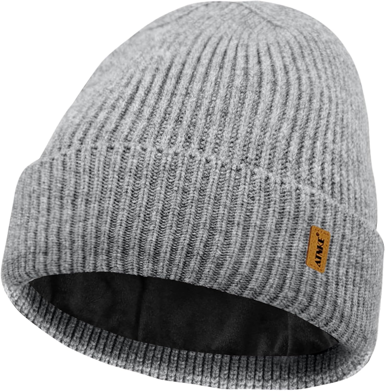ATNKE Beanie for Men Women, Soft Warm Fleece Lined Winter Ski Beanies Hat Unisex Thick Stocking Knit Cuffed Skull Cap