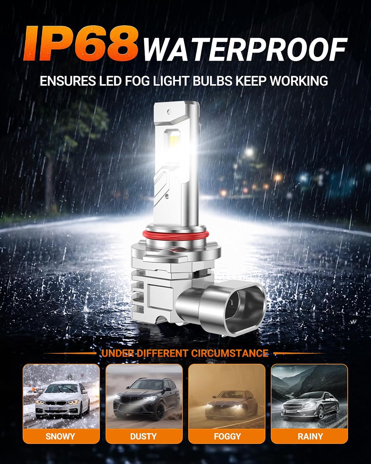 SEALIGHT H10 LED Fog Light Bulb, 40000 Lumens 6500K Cool White Light, Super Bright for Safer Driving in Fog Rain Snow 9140 9145 LED Fog Lights, Plug and Play, Easy Installation