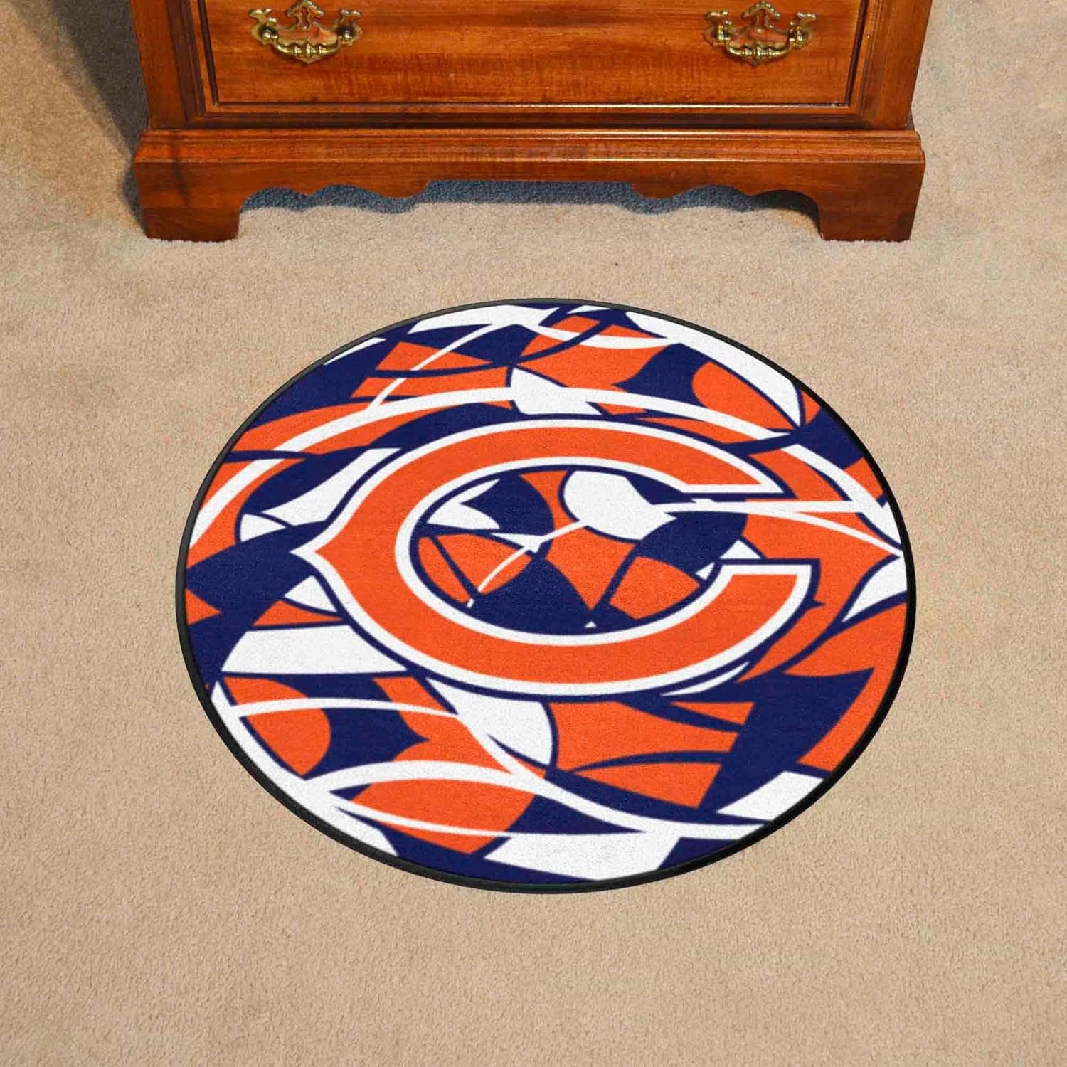 FANMATS 23225 Chicago Bears Roundel Rug - 27in. Diameter XFIT Design