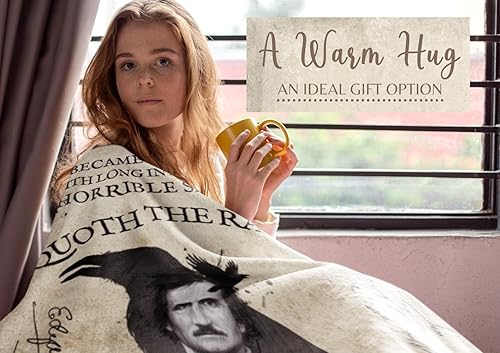 Miniatura 4 de Edgar Allan Poe - Regalos para hombres, mujeres para Navidad, cumpleaños, manta para Navidad, cumpleaños, 50 x 65 pulgadas