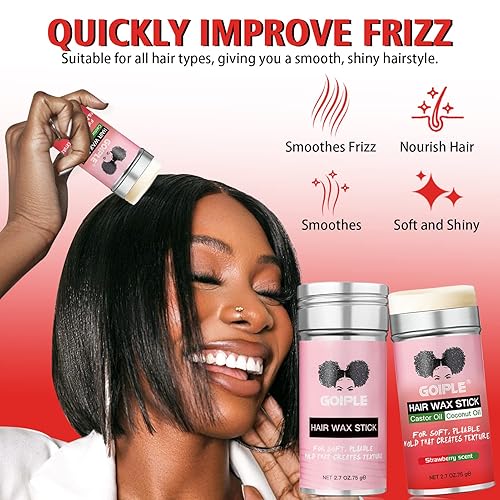 Vista 14 de Goiple Barra de cera - Pomada de cera de larga duración (2.7+0.56 oz) para cabello