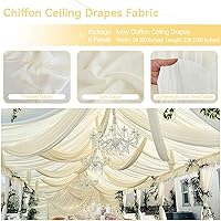 Vista 74 de Ivory Ceiling Drapes 6 Panels 5ftx10ft Wedding Arch Draping Fabric Chiffon Wedding Drapes Curtain Decorations with Rod Pocket