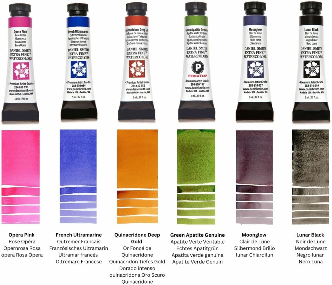 DANIEL SMITH Extra Fine Watercolor - Set of 6, Agus Budiyanto Master Artist Bold and Expressive, 5 ml Tubes