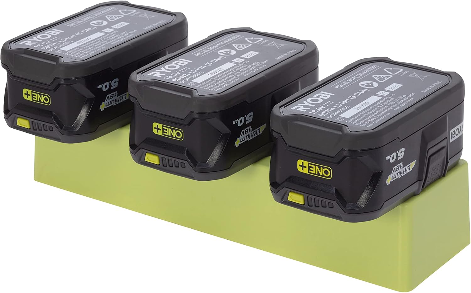 48 Tools Wall Storage Mount for Ryobi ONE+ 18V Batteries – Durable, Easy-to-Install Holder, Secures 3 Batteries, Ideal for Workshop & Garage Organisation