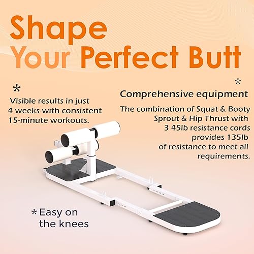 Miniatura 3 de Máquina de sentadillas Sissy Máquina de empuje para el hogar y la cadera para entrenamiento de glúteos de alta resistencia ajustable con bandas de