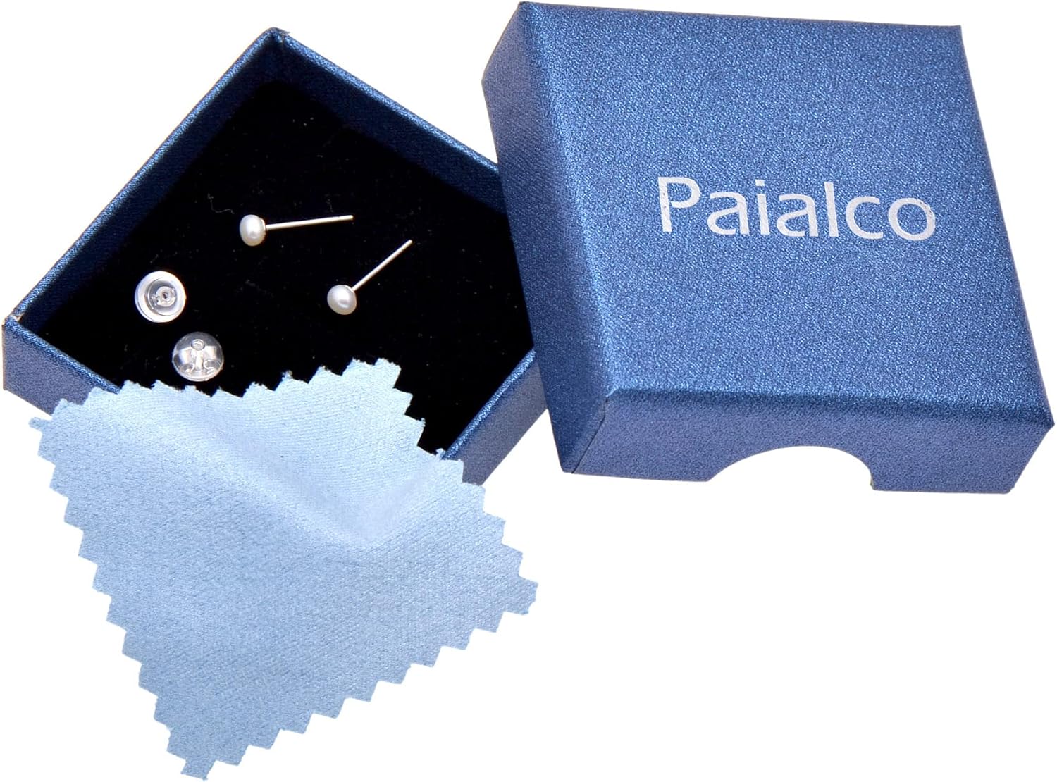 Paialco Cultured Freshwater Round Button Pearls Studs Sterling Silver Earrings for Women - Image 6