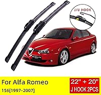Vista 2 de Compatible con Alfa Romeo 156 1997 1998 1999 2000 2001 2002 2003 2004 2005 2006 2007 Escobillas de limpiaparabrisas delantero, accesorios de manejo
