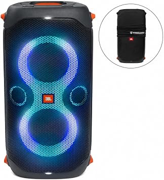 JBL PartyBox 110 - Portable Party Speaker with Built-in Lights, Powerful Sound and deep bass, Black Including Winguard Protective Dust Cover
