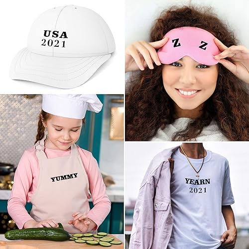 Miniatura 4 de 1408 letras y números para planchar de 0.75 pulgadas, letras de transferencia de calor, números, letras adhesivas, apliques de tela de vinilo para