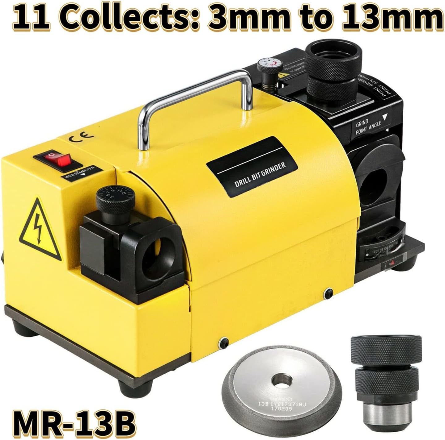Drill Bits Sharpener MR-13B Sharpening Angle Grinder W/ 11PCS 18 PCS ER20 ER25 Collects for Cutter Grinding
