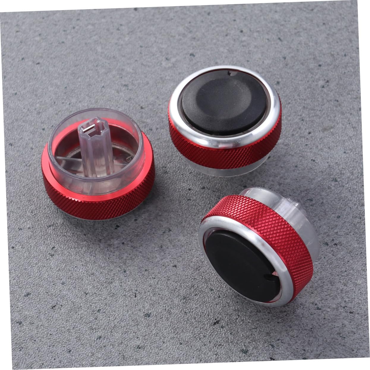3Pcs Air Conditioning Control Knob for Focus Red Easy Installation Material Compatible with Models Air Conditioning Accessory
