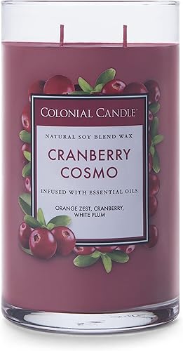 Vista 62 de Colonial Candle Vela perfumada en frasco, cilindros clásicos, brillo navideño, 2 mechas, 19 onzas, morado