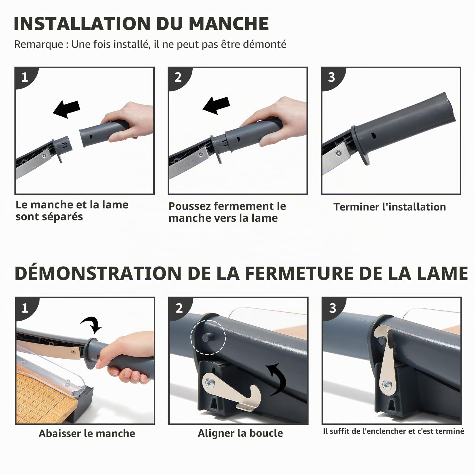 Massicot à guillotine en bois - Performance de coupe jusqu'à 16 feuilles - Longueur de coupe de 30,5 cm - Robuste - Avec protection de sécurité et verrouillage de la lame - Format A4 - Manuel
