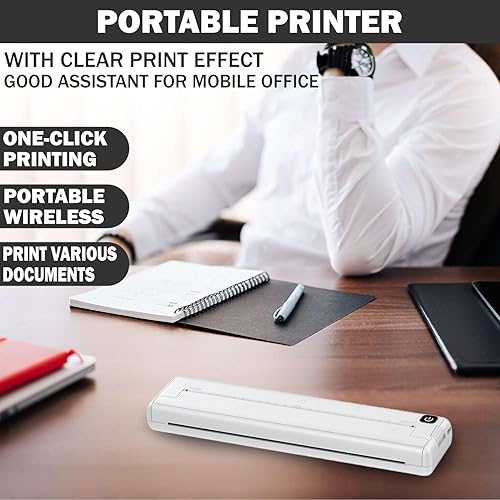 Miniatura 6 de Darkant Impresora térmica portátil inalámbrica para viajes, impresora compacta sin tinta, pequeña impresora térmica portátil Bluetooth compatible