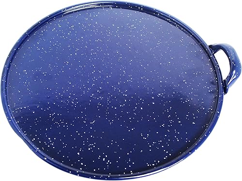 Miniatura 2 de IMUSA USA 11" esmalte moteado azul redondo en acero Comal con mango lateral