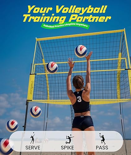 Miniatura 2 de Sistema de red de entrenamiento de voleibol, 7 alturas ajustables, estación de red de equipo de práctica, mejora las habilidades de servicio y picos