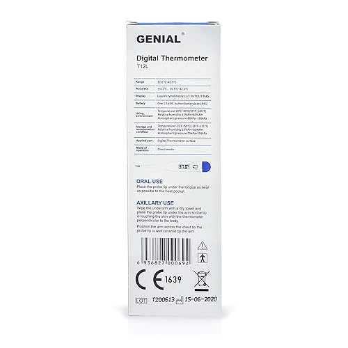 Miniatura 3 de Termómetro digital para fiebre, lectura rápida, impermeable, termómetro oral con indicador de fiebre, ideal para bebés y adultos