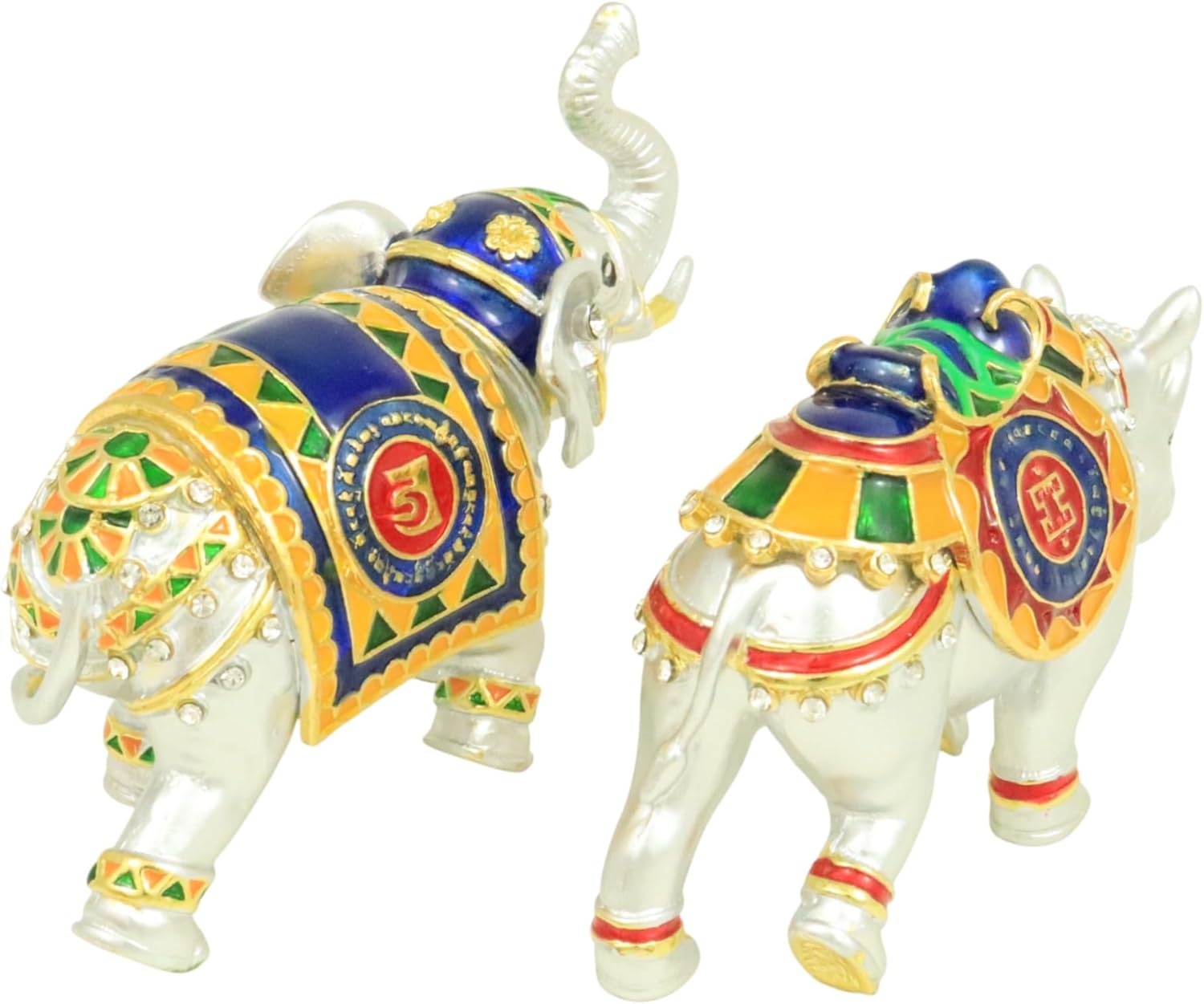 Feng Shui Import 2026 Pair of Active Rhinoceros and Elephant Anti Burlary Statues