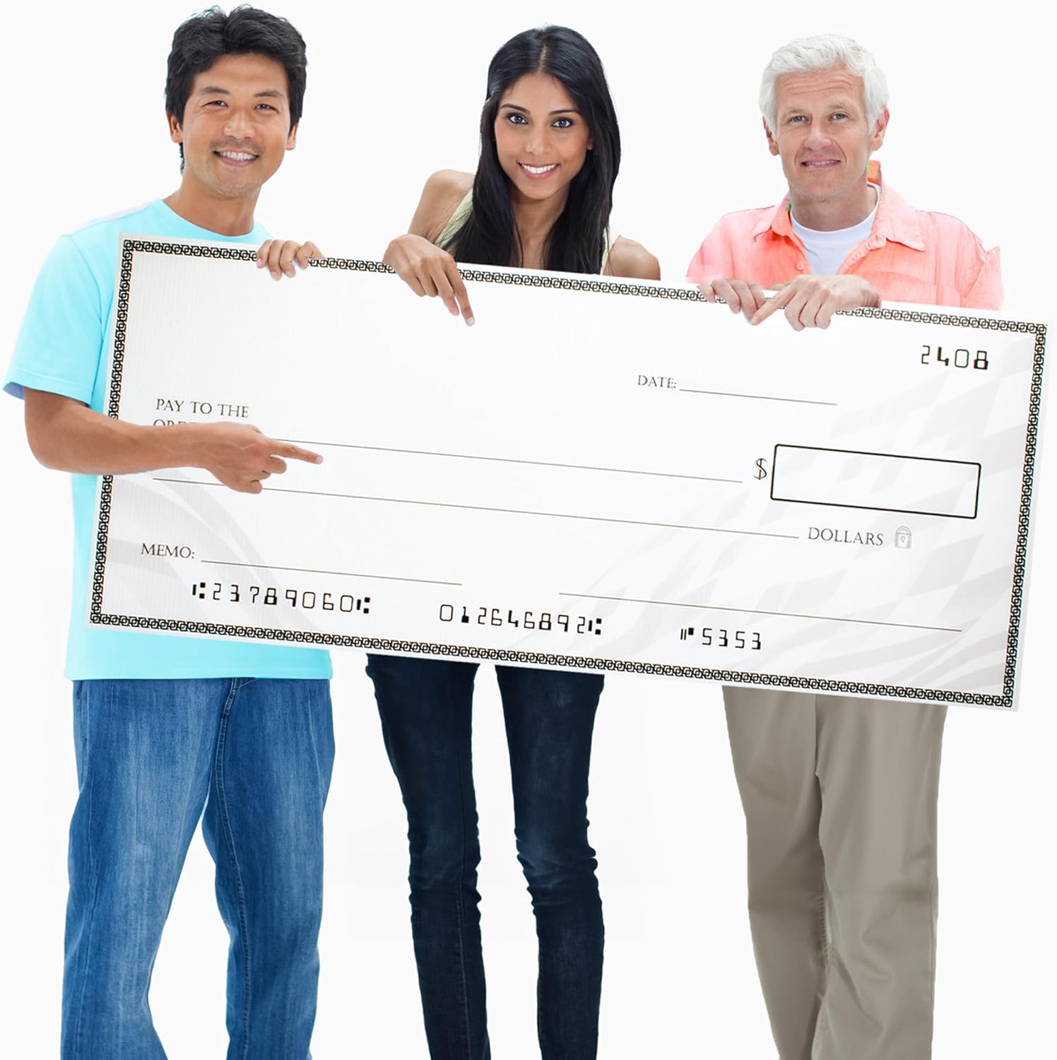 Giant Check (38 x 16 inches) - Large Fake Check Award - Big Checks for Presentations - Oversized Checks for Presentation