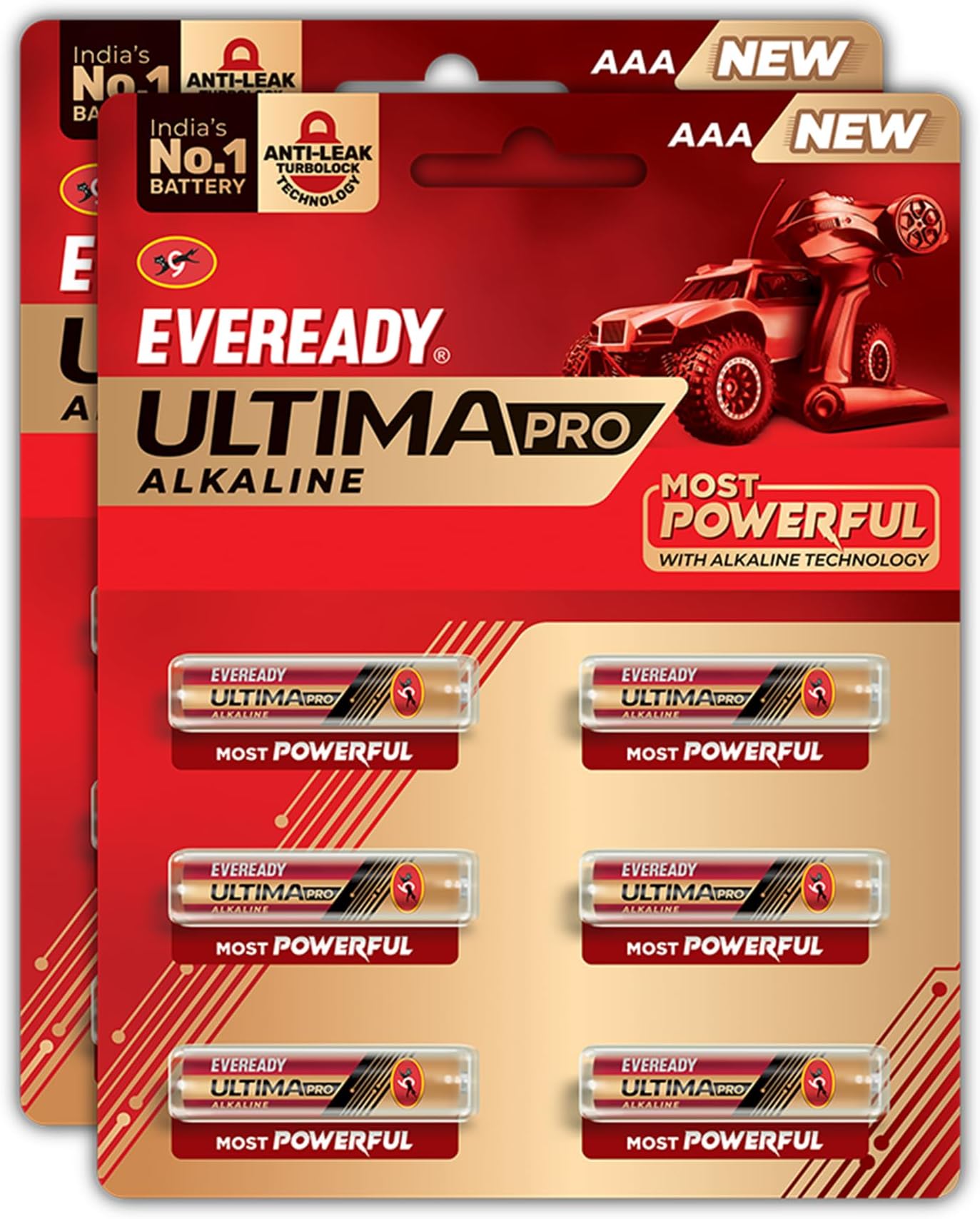 Eveready Ultima Pro Alkaline AAA Battery | Pack of 12 | 1.5 Volt | 800% Long Lasting | Highly Durable & Leak Proof | Alkaline AAA Battery for Household and Office Devices