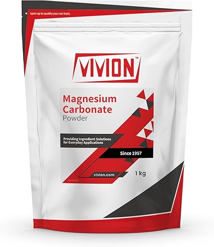 Polvo ligero de carbonato de magnesio USP - 1 kg (2.2 lb) - Excipiente portador de comprimidos de hidromagnesita Mag en polvo y diluyente de cápsula