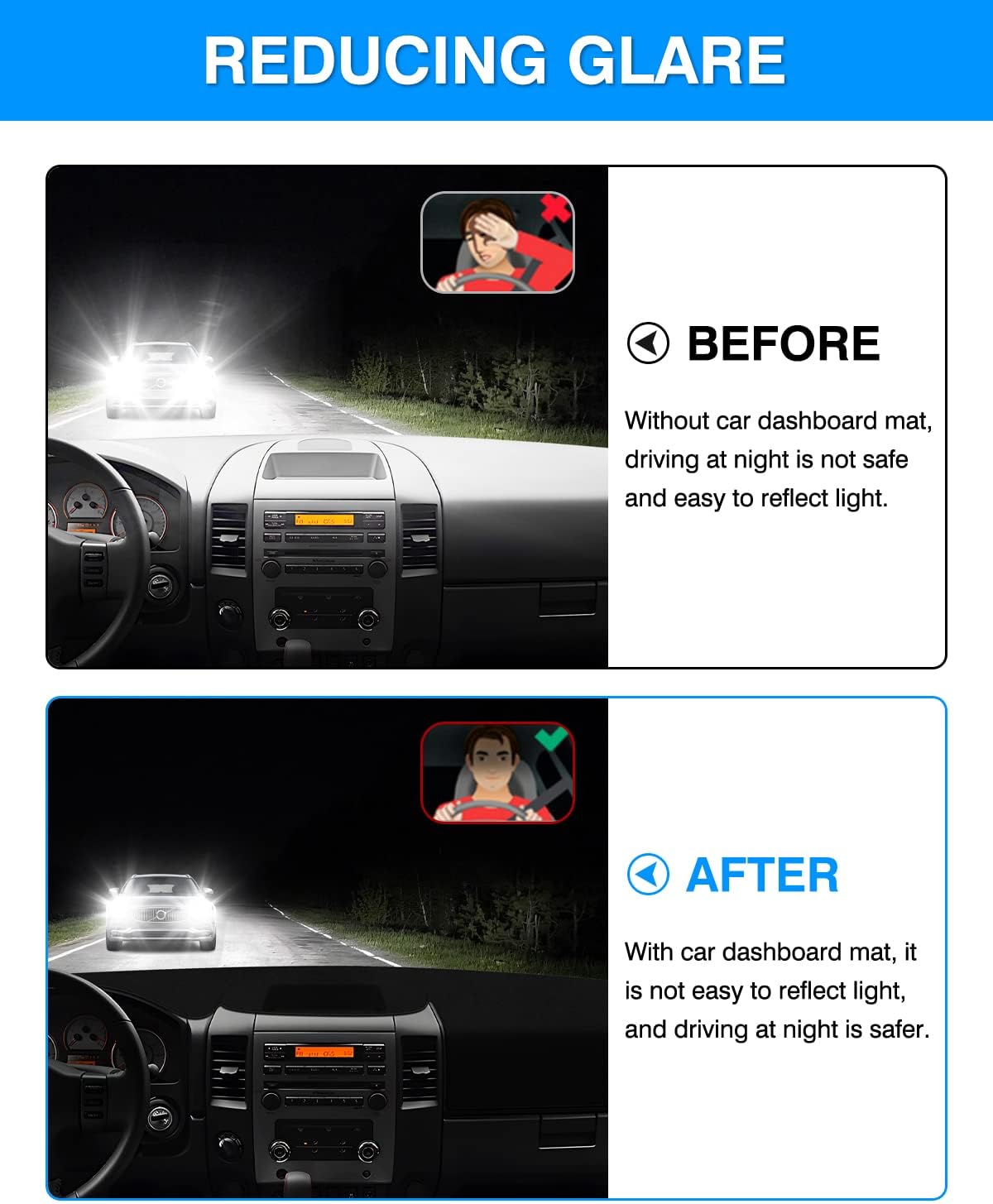 Autorder Dashboard Cover Mat for 2004-2012 Nissan Titan Accessories Dash Cover Flannel Dash Mat Sunshade Glare UV Rays Protector (Without Cutout for Navi/Sensor)