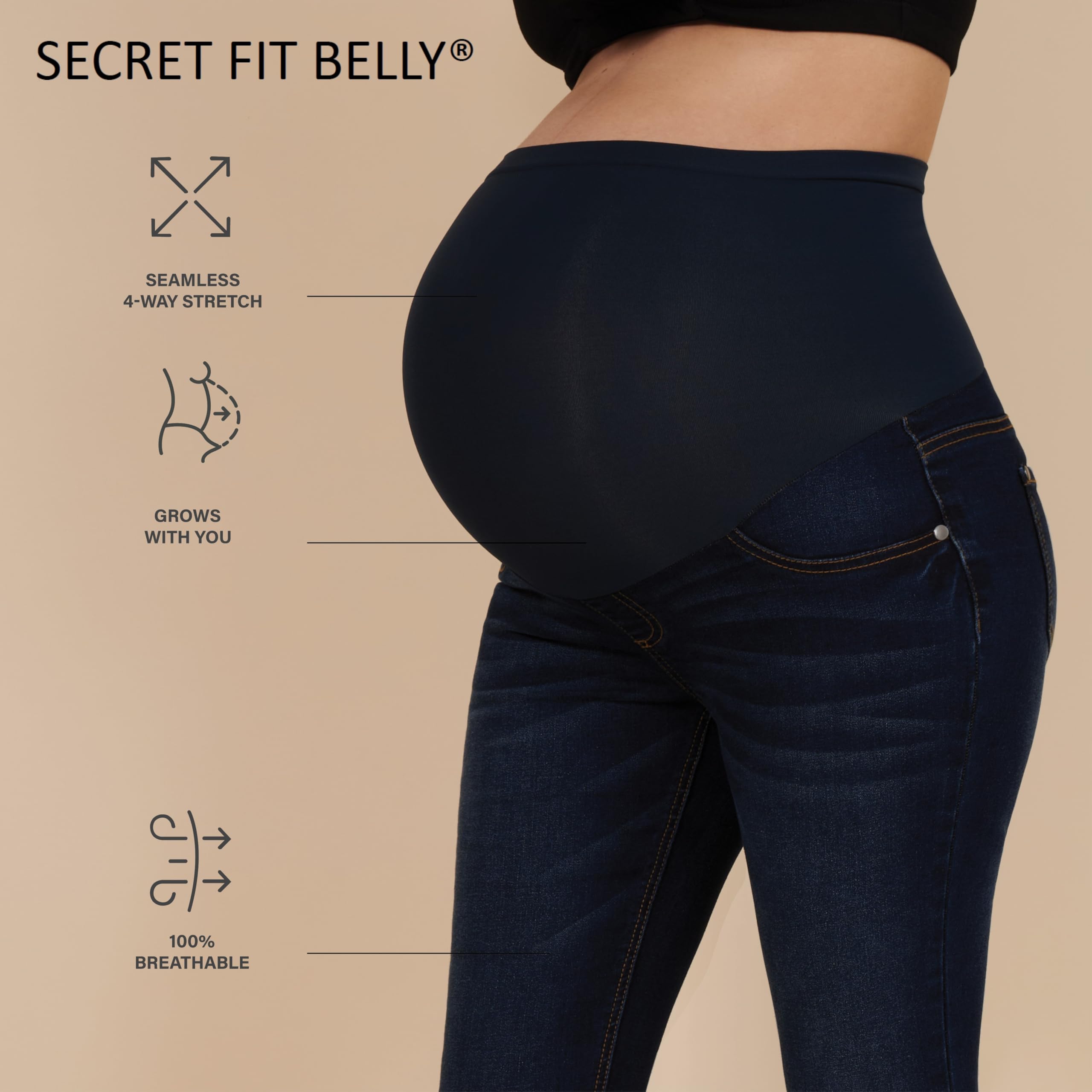 Motherhood Maternity Damen Jeans Secret Fit Over The Belly Slim Straight Leg Pregnancy Jeans