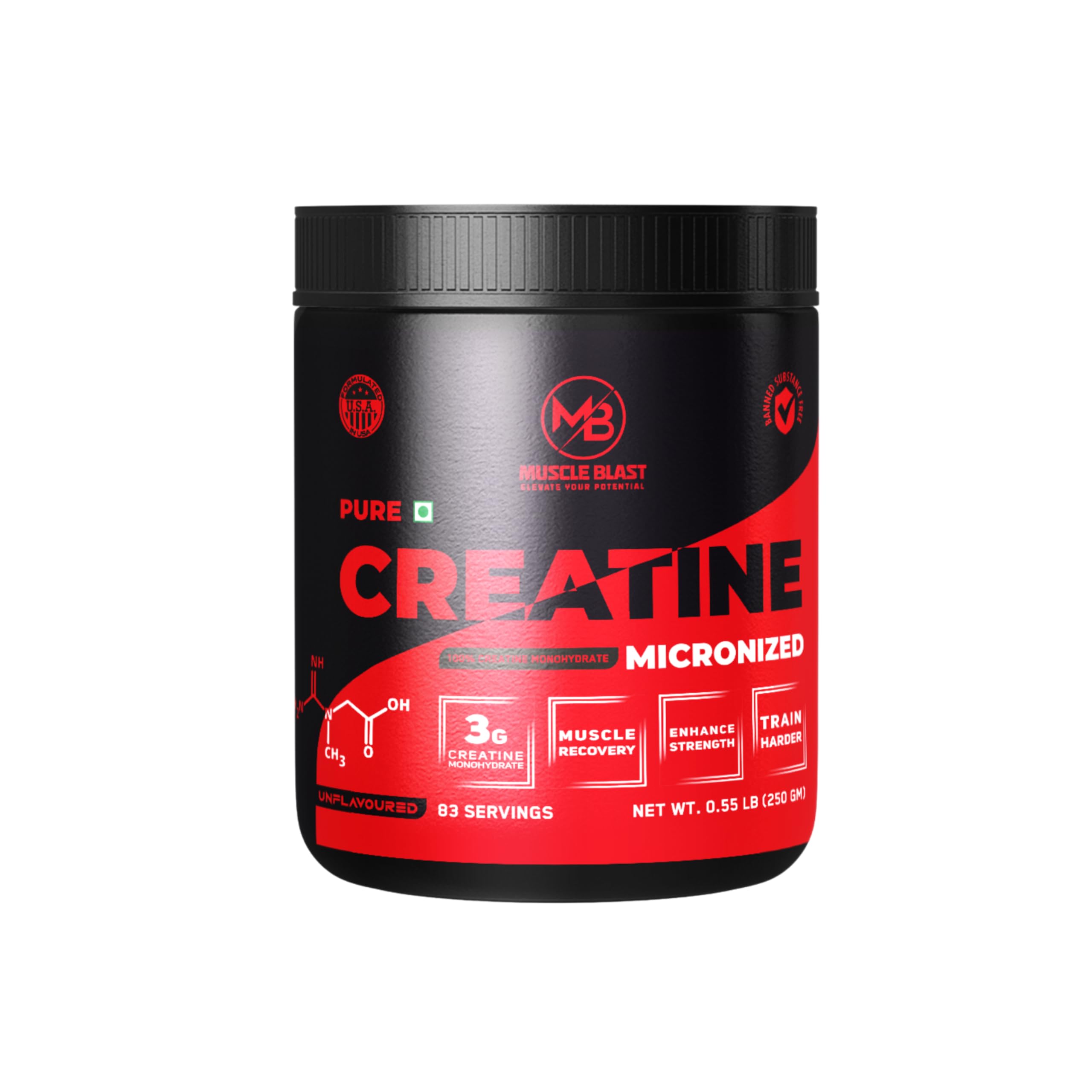 Pure Creatine Monohydrate Micronized Powder (3g Per Serving) | Enhance Strength, Muscle Recovery & Endurance |(UNFLAVOURED) (250GM)-image-47