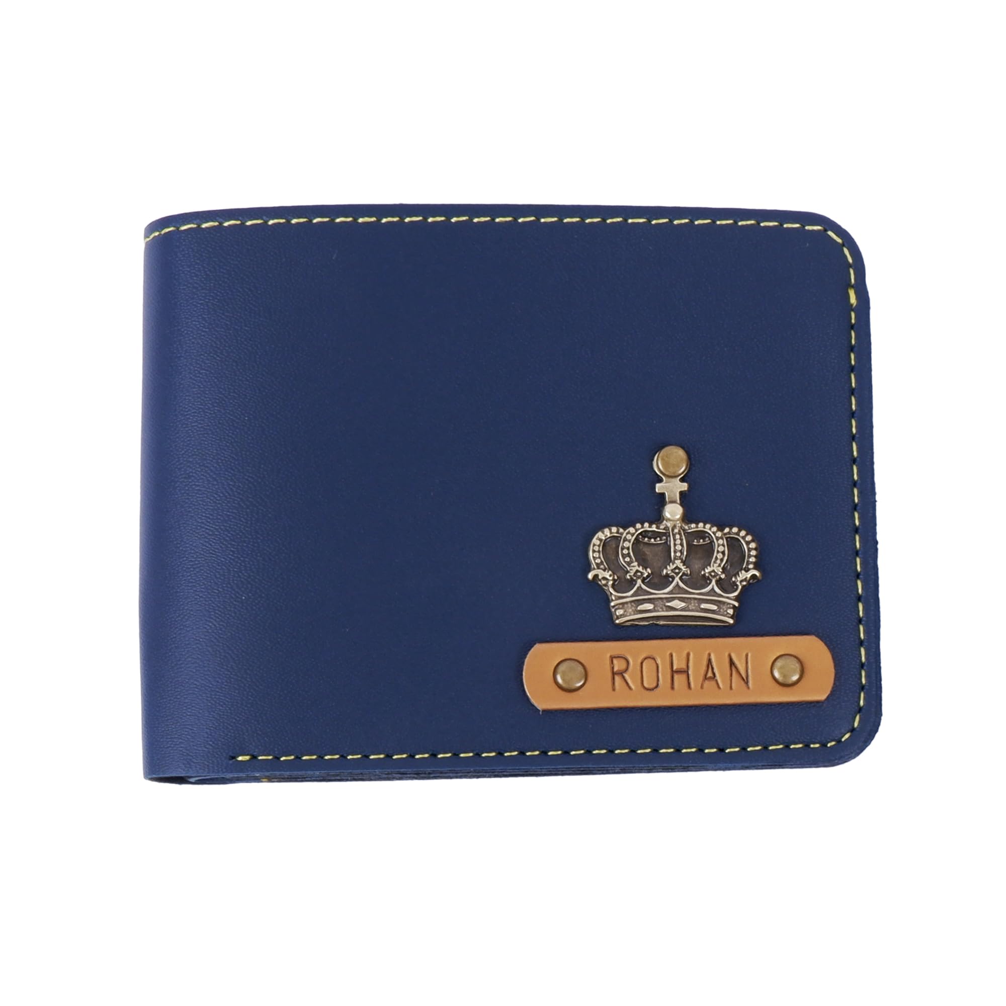 Personalized PU Leather Wallet | Customizable Slim Wallet for Men | Customized Gift for Friends and Family | Best for Birthday/Corporate Gifts (Blue)-image-10