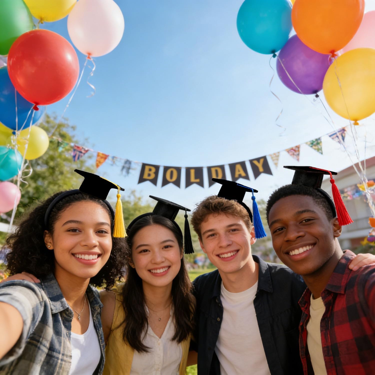 Graduation Hat Headband 2026 Mini Bachelor Cap Headband with Tassels 4Pcs Felt Graduation Headbands for Graduation Party Dress Up Photo Props Costume Accessory image 5