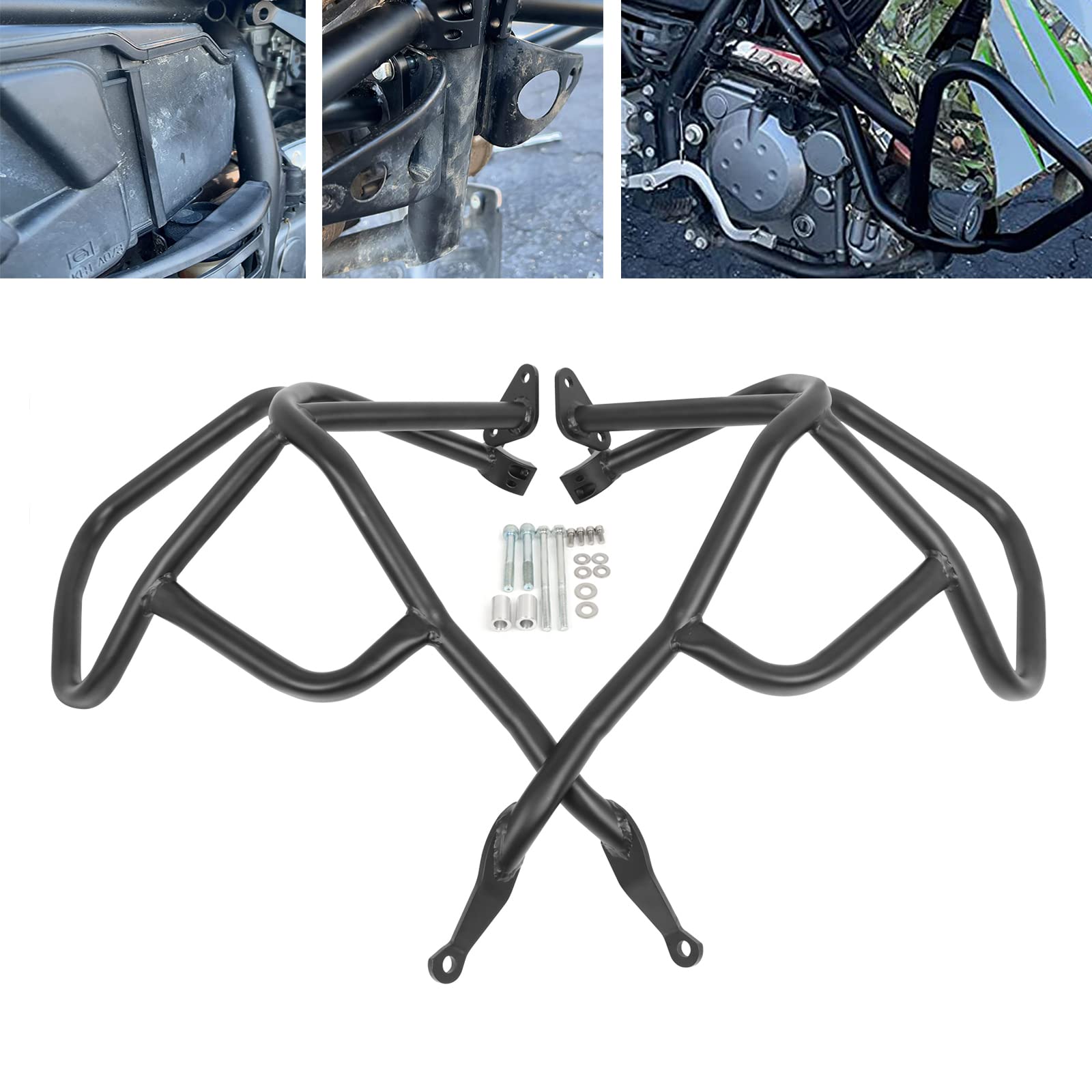 Worldmotop Engine Guard Highway Crash Bars Replacement for Kawasaki Klr650 KLR 650 KL650E 2008-2018 (Front)
