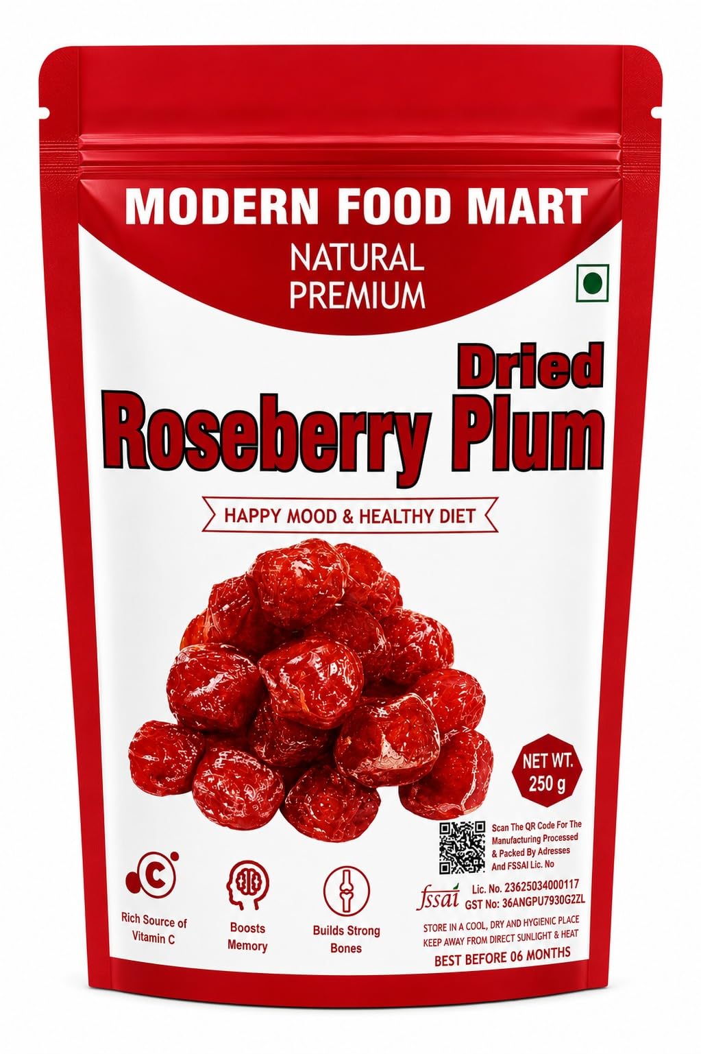 Modern Food Mart Roseberry Plum 250 Grams – Tasty, Sweet & Jammy Fruit Snack for Kid's Snacks | Add Into Roti Rolls, Dahi, Milkshakes and Morning or Evening Breakfast 250g-image-14