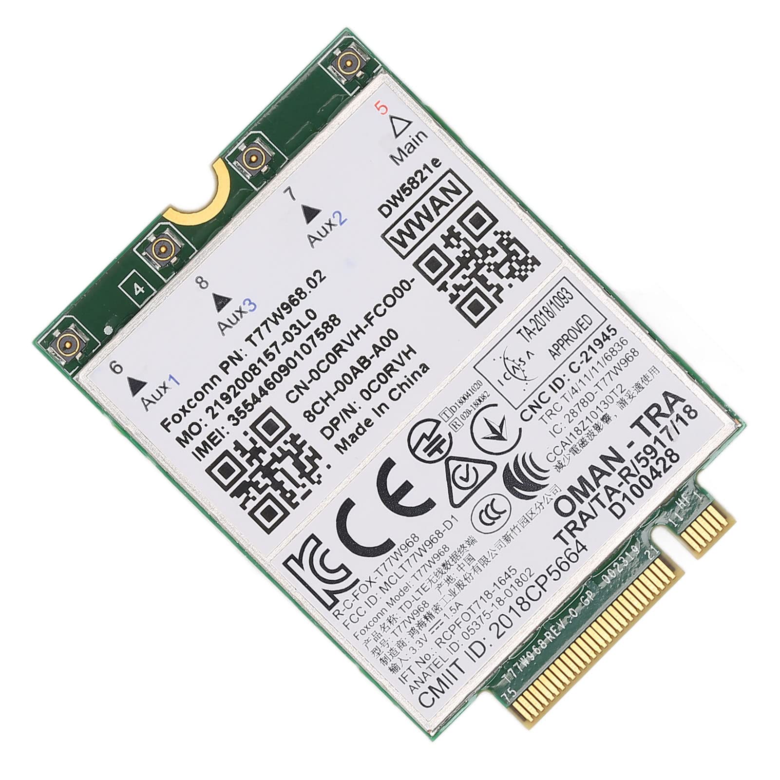 DW5821E 3G/4G/5G WLAN-Karte, Netzwerkadapter WLAN-Karte Geeignet für PCI Express M.2 Spezifikation 3042 Type Key.B Slot, für PC, Laptops