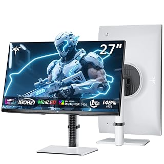 KTC 27 Inch Mini LED Gaming Monitor - 1440P Monitor 2K, HDR1400, 180Hz, Adaptive Sync, 148% sRGB, HDMI 2.0 x 2, DisplayPort 1.4 x 1, Monitors Gamer with Height Angles Adjustable - Amazon product rated Grade A