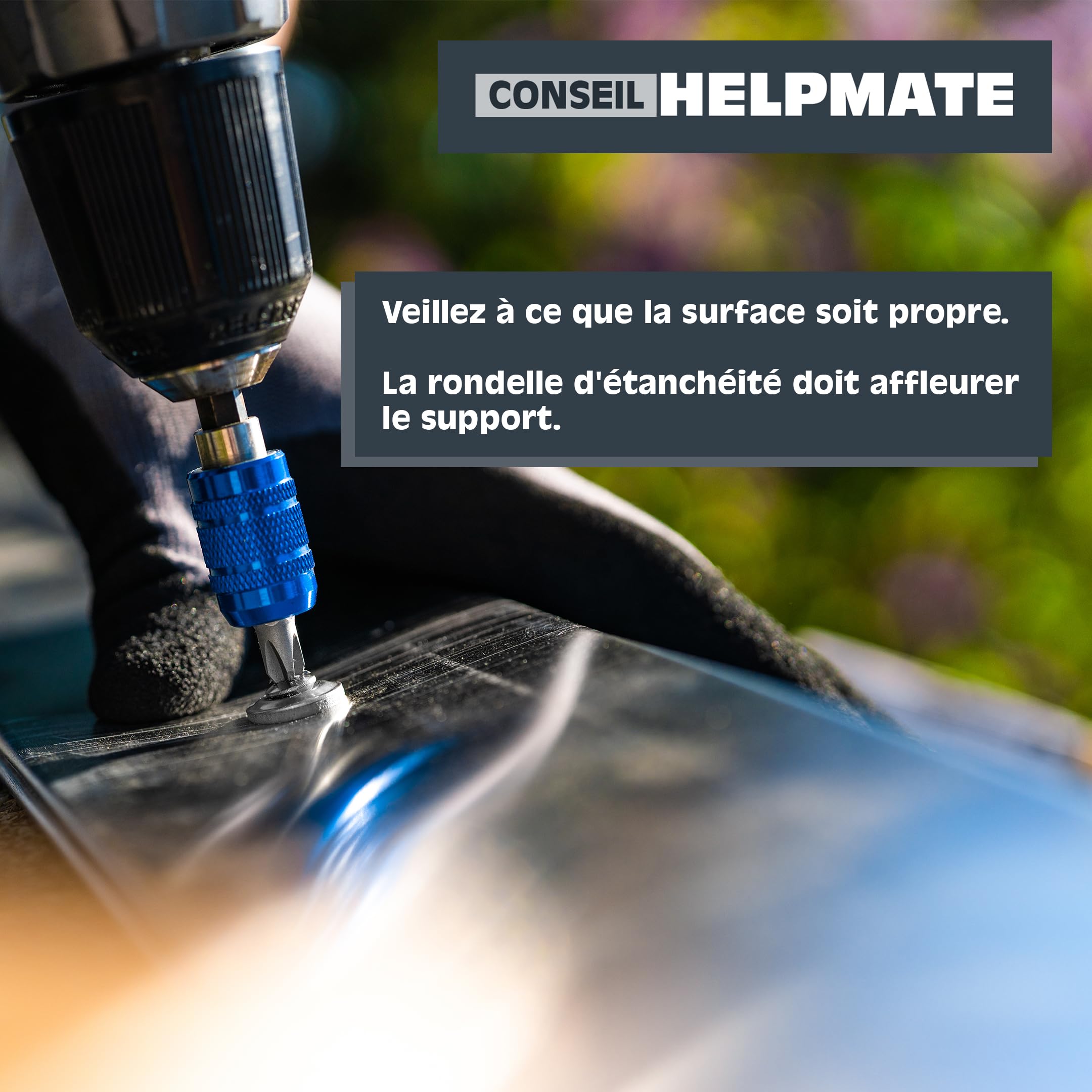 HELPMATE Lot de 250 vis spengler 4,5 x 25 mm en acier inoxydable A2, PZ2, DIN 7995, tête bombée avec disque disque, disque d'étanchéité EDPM